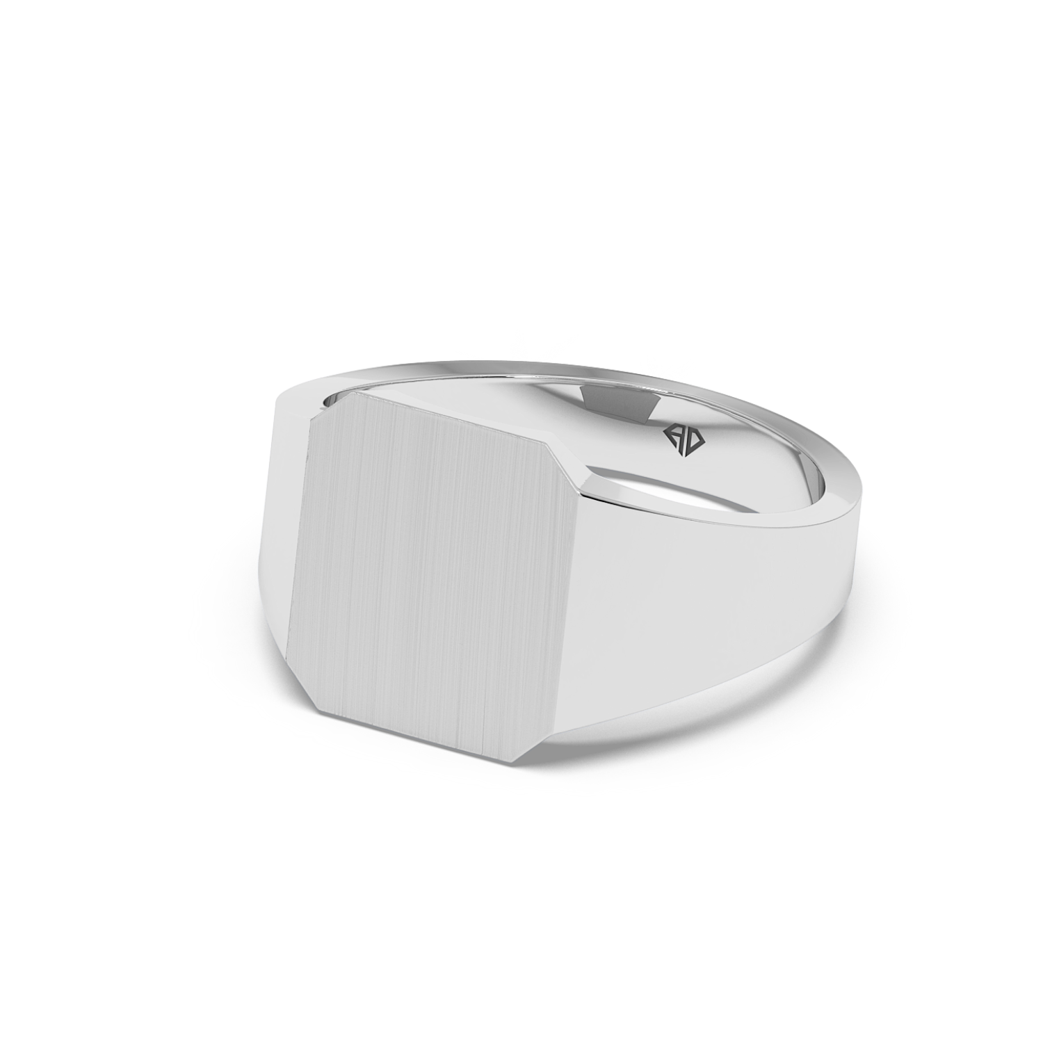 Platinum Square Shape Signet Ring