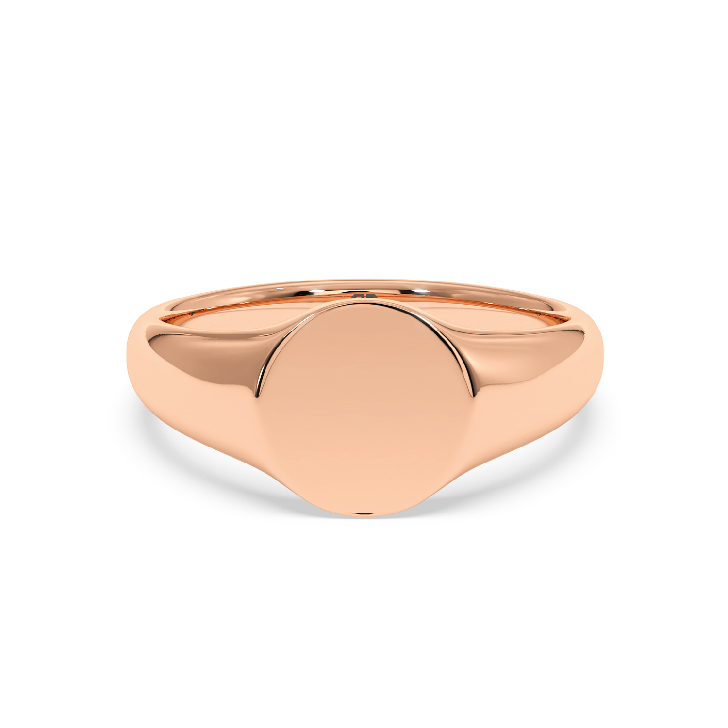 18K White Gold Oval Shape Signet Ring