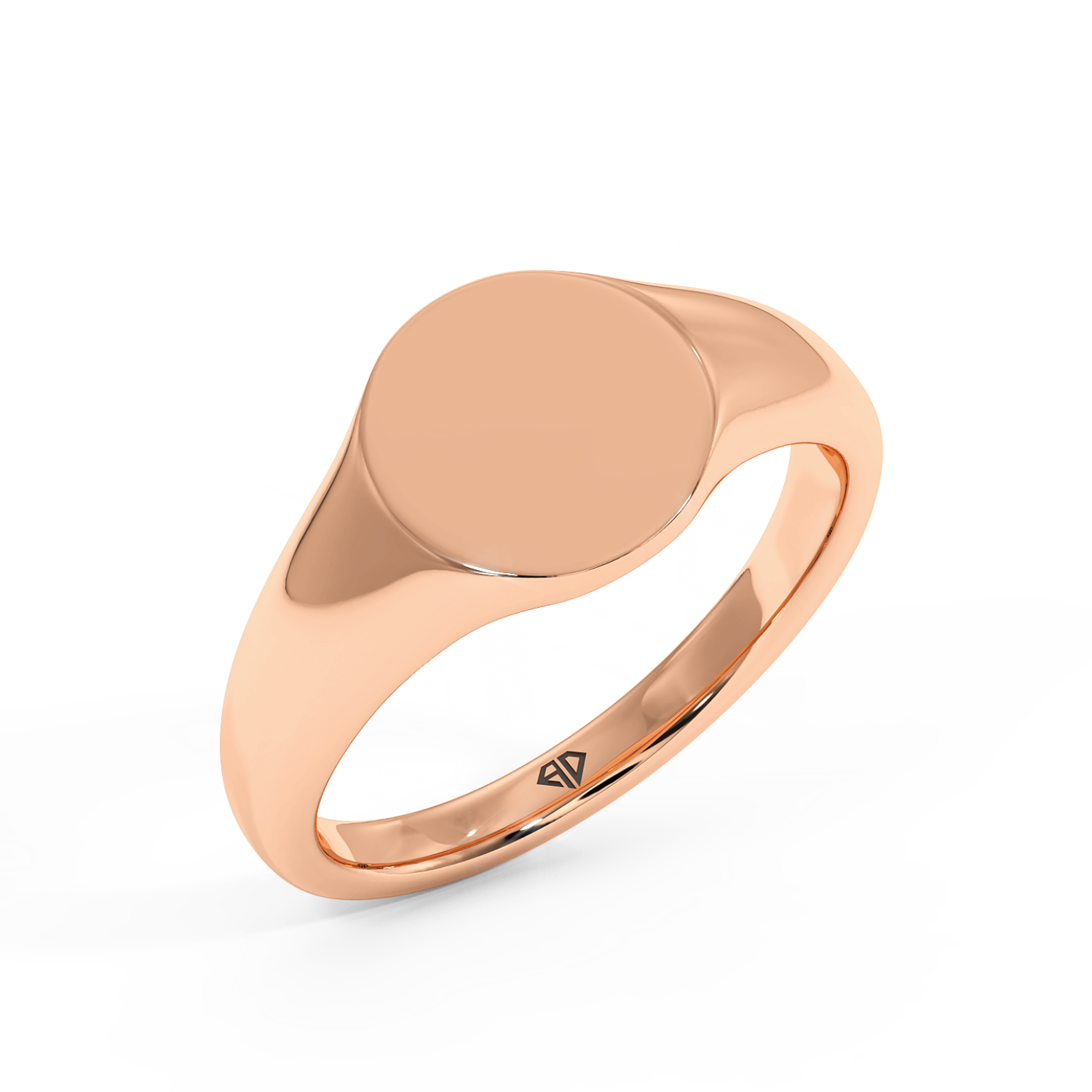 18K Rose Gold Oval Shape Signet Ring