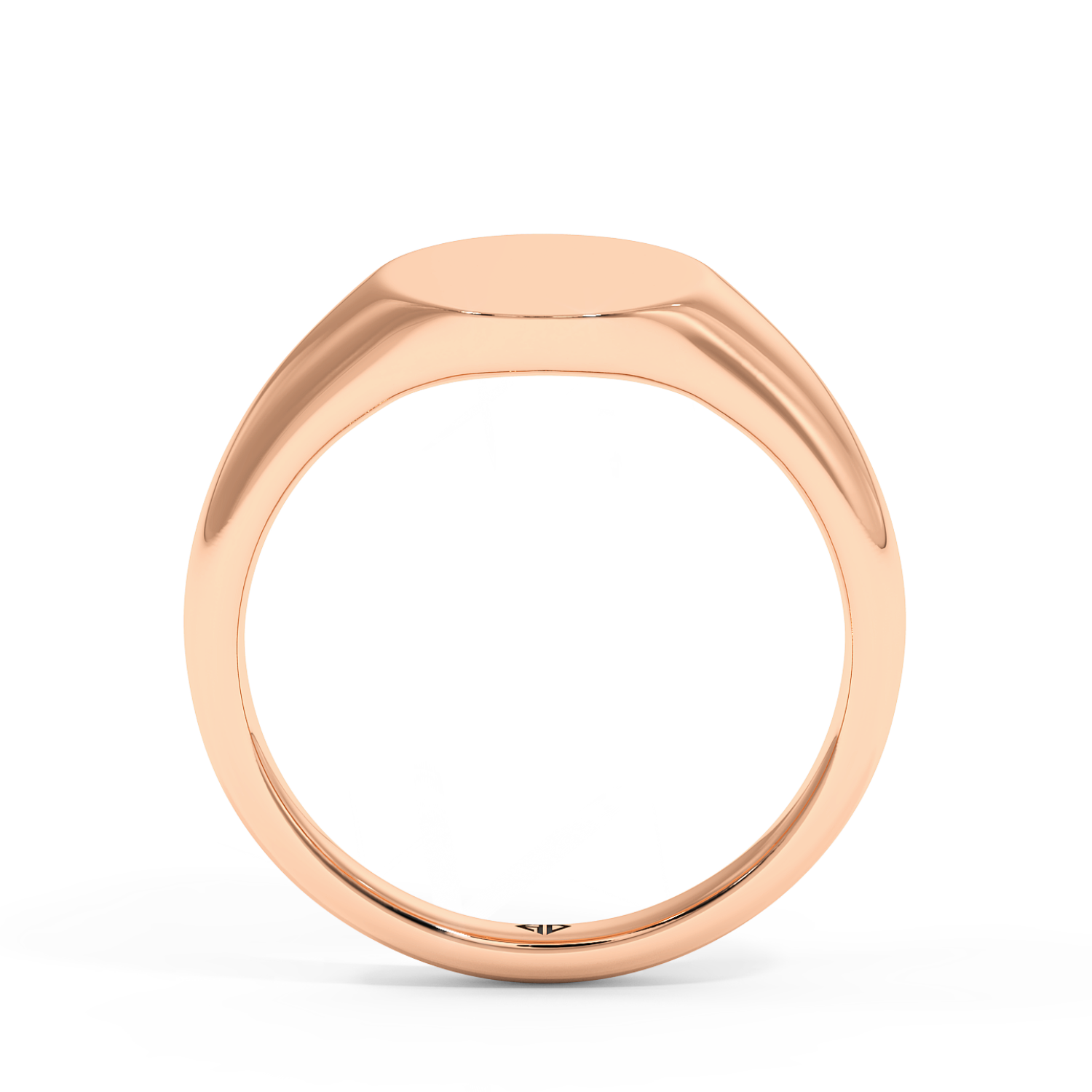 18K Rose Gold Oval Shape Signet Ring