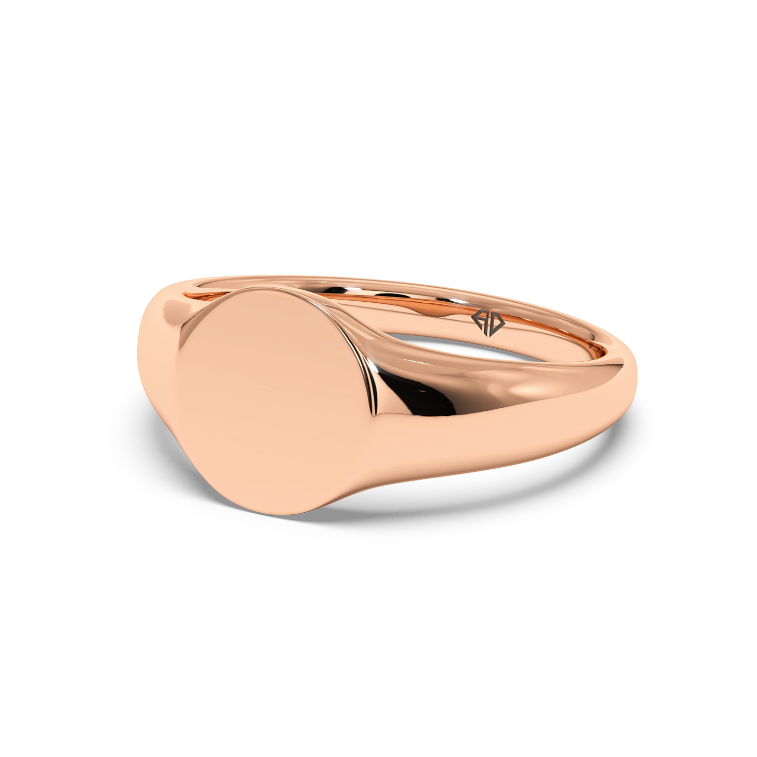 18K Rose Gold Oval Shape Signet Ring