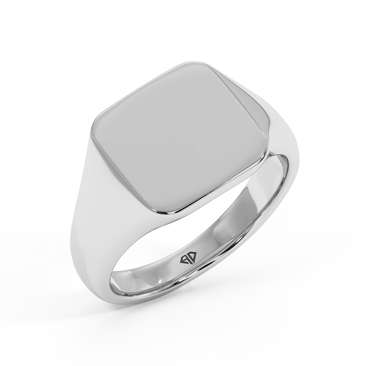 18K White Gold Men's Signet Ring