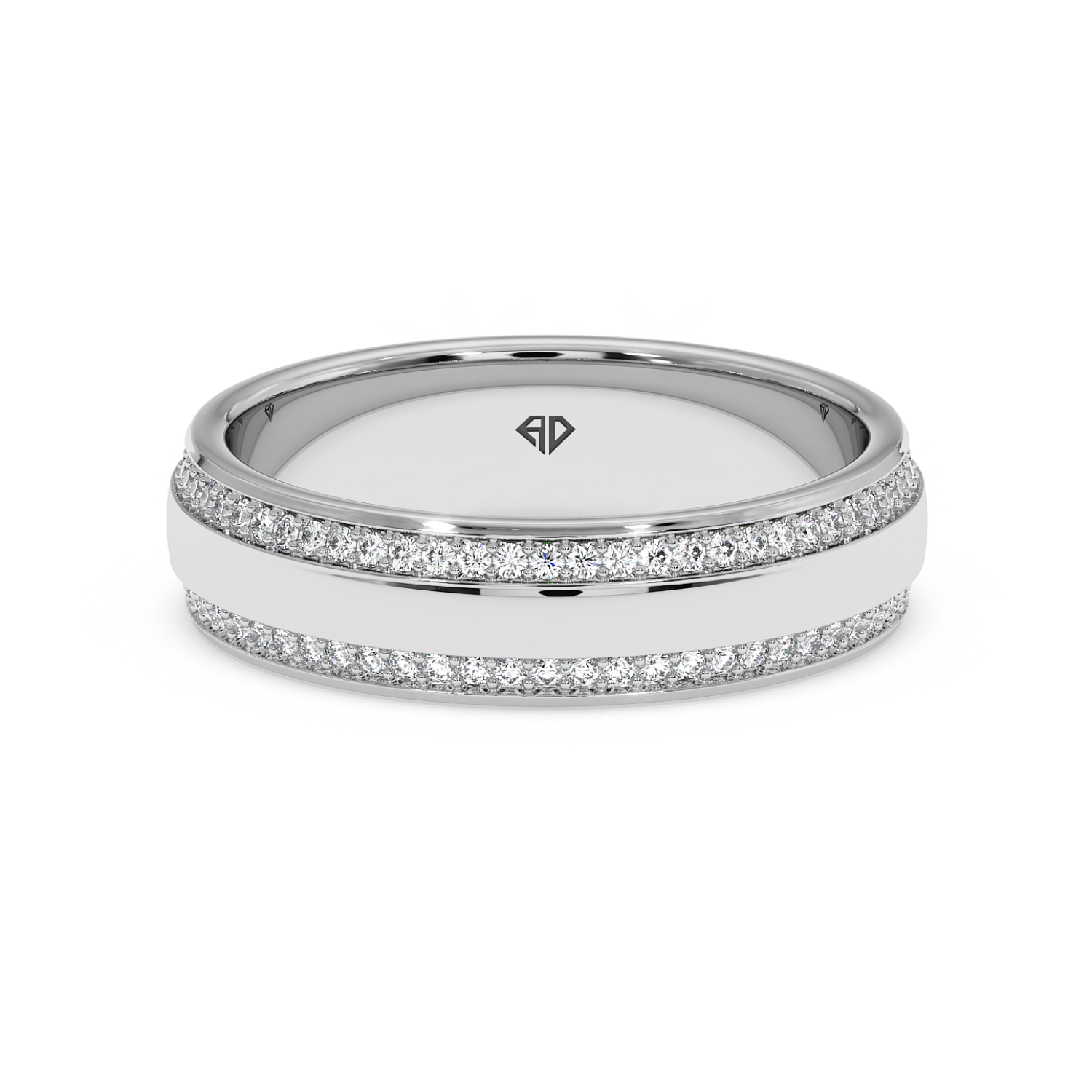 18K White Gold Hercules Diamond Wedding Band