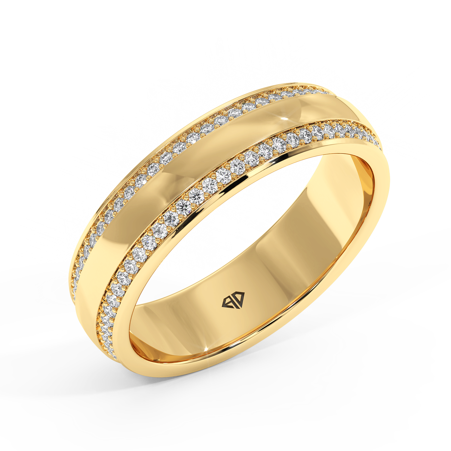9K Yellow Gold Hercules Diamond Wedding Band