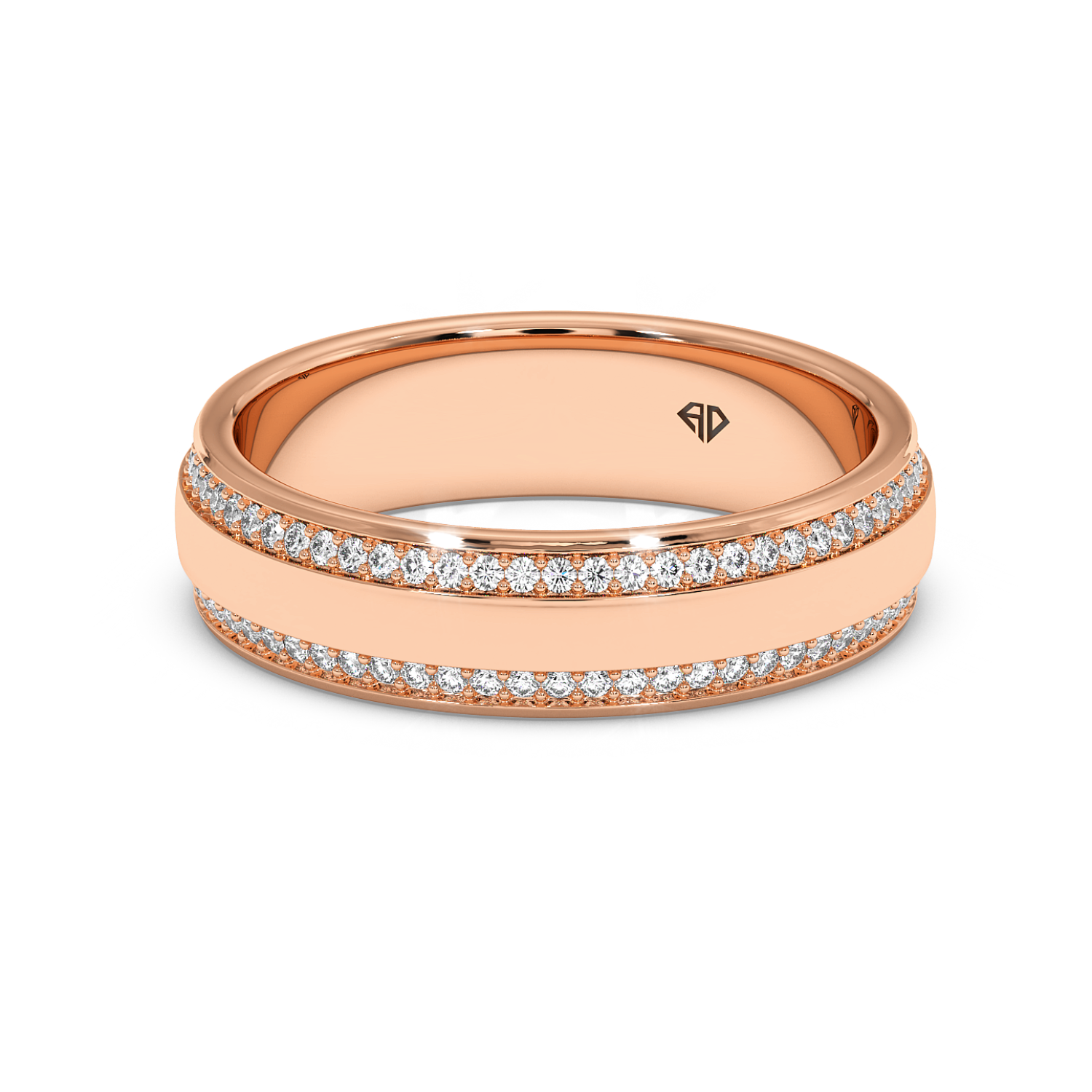 9K Rose Gold Hercules Diamond Wedding Band