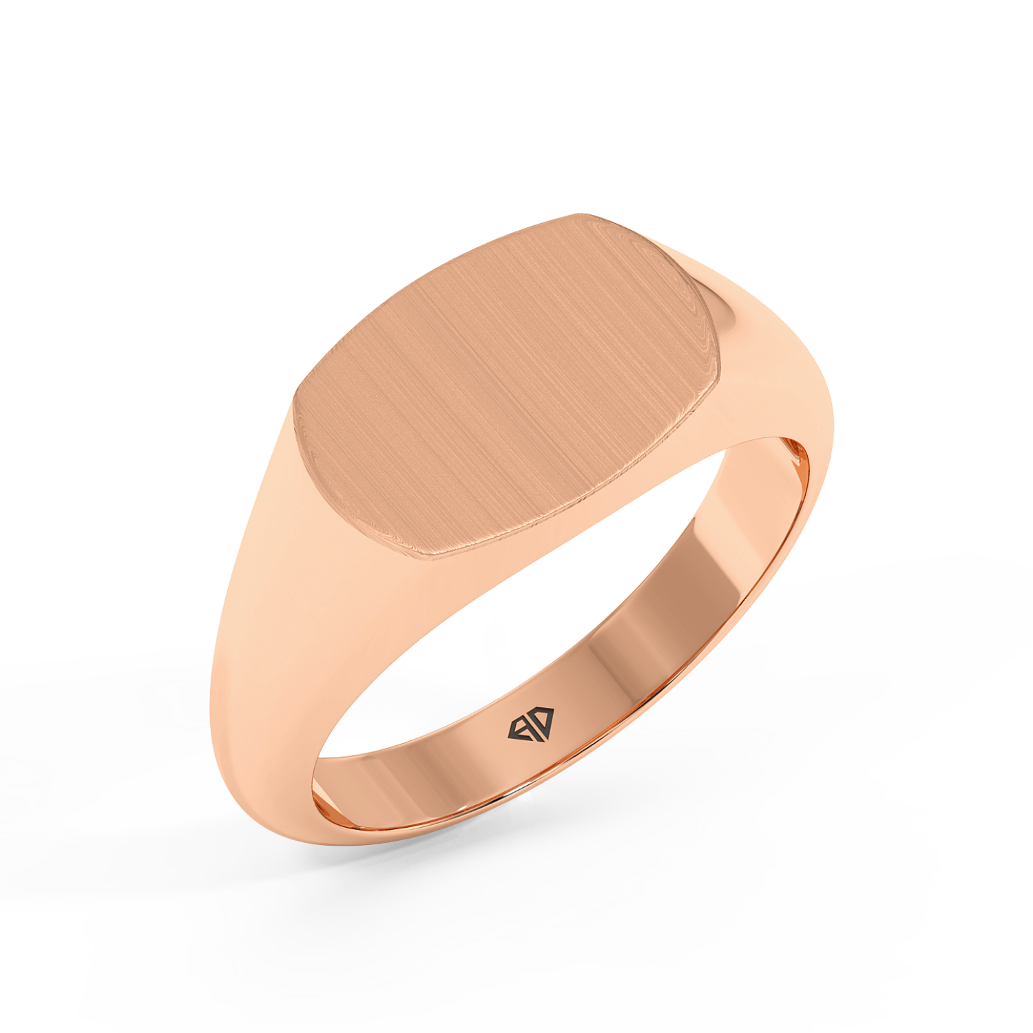 18K Rose Gold  Stackable Signet Ring for Mens