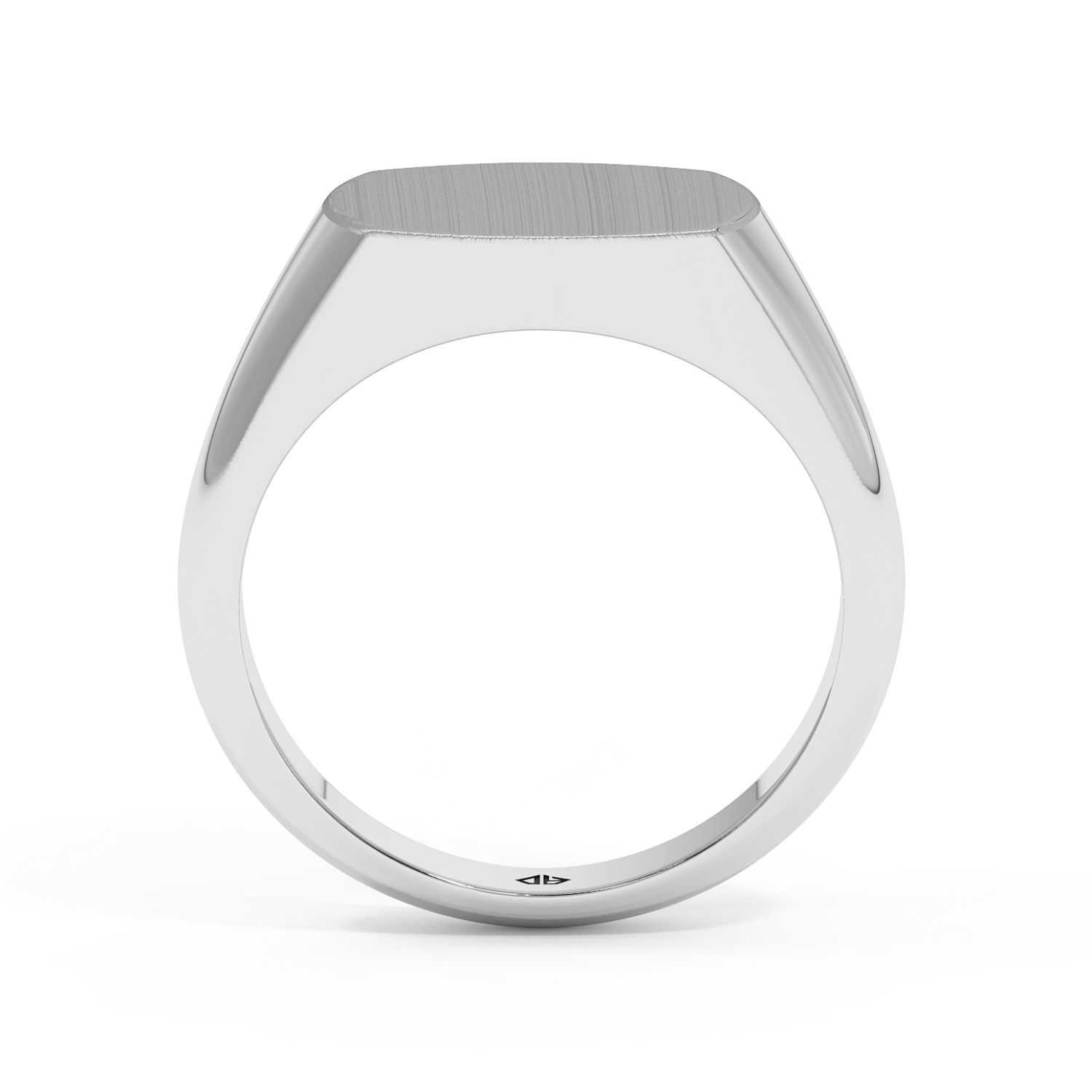 18K White Gold  Stackable Signet Ring for Mens