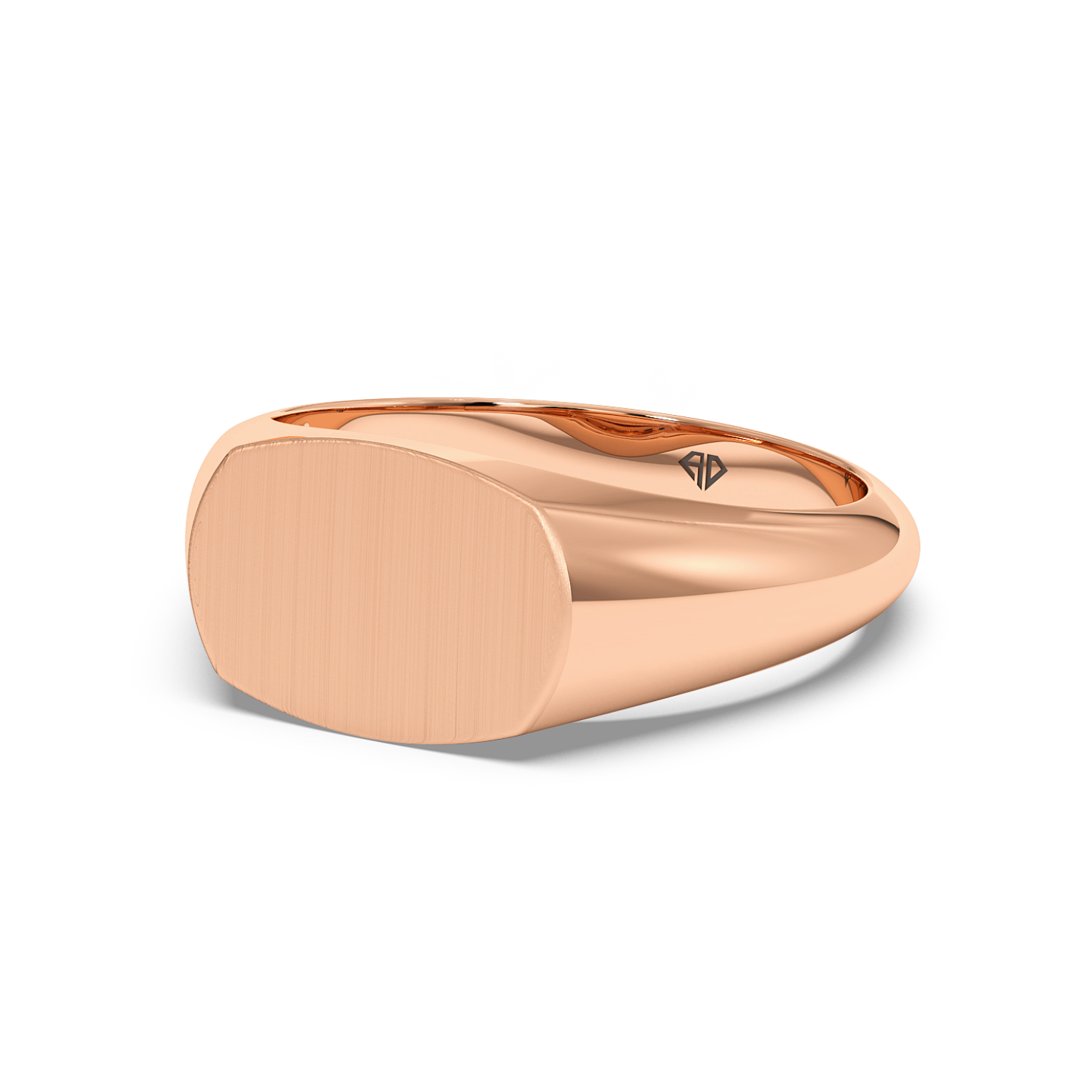 18K Rose Gold  Stackable Signet Ring for Mens