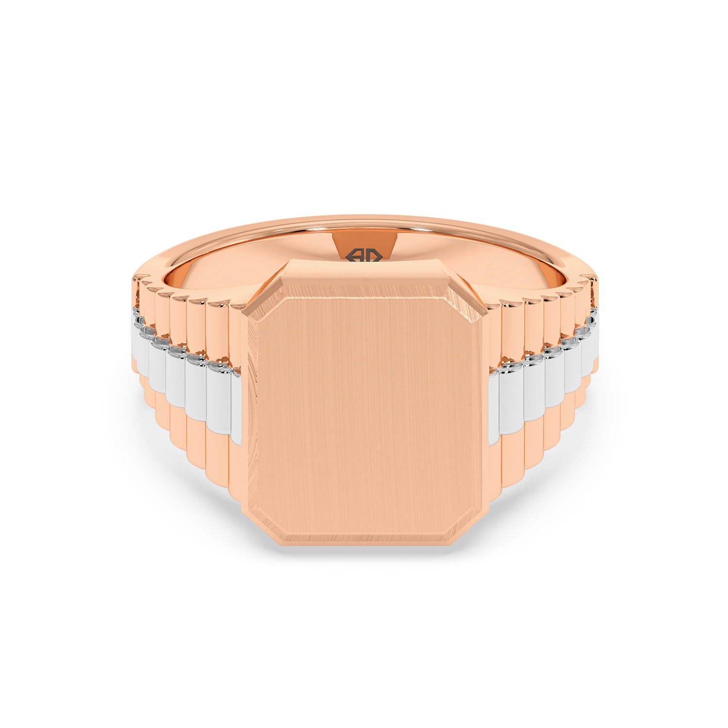 18K White Gold 2 Colour Signet Ring