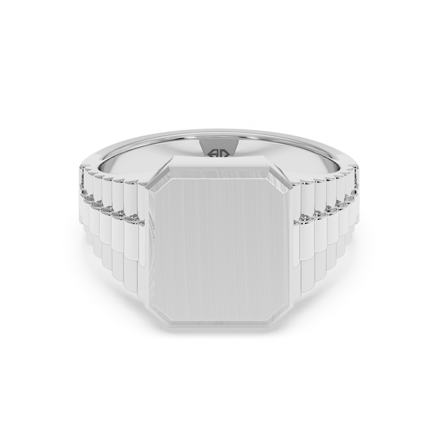 18K White Gold 2 Colour Signet Ring