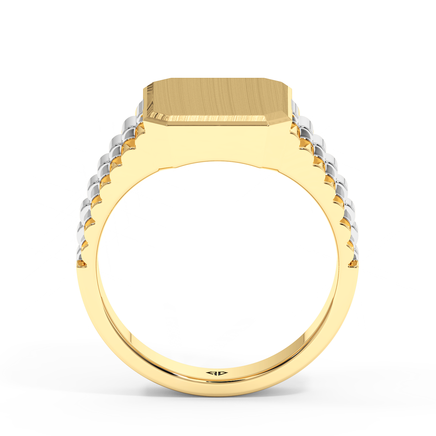 18K Yellow Gold 2 Colour Signet Ring