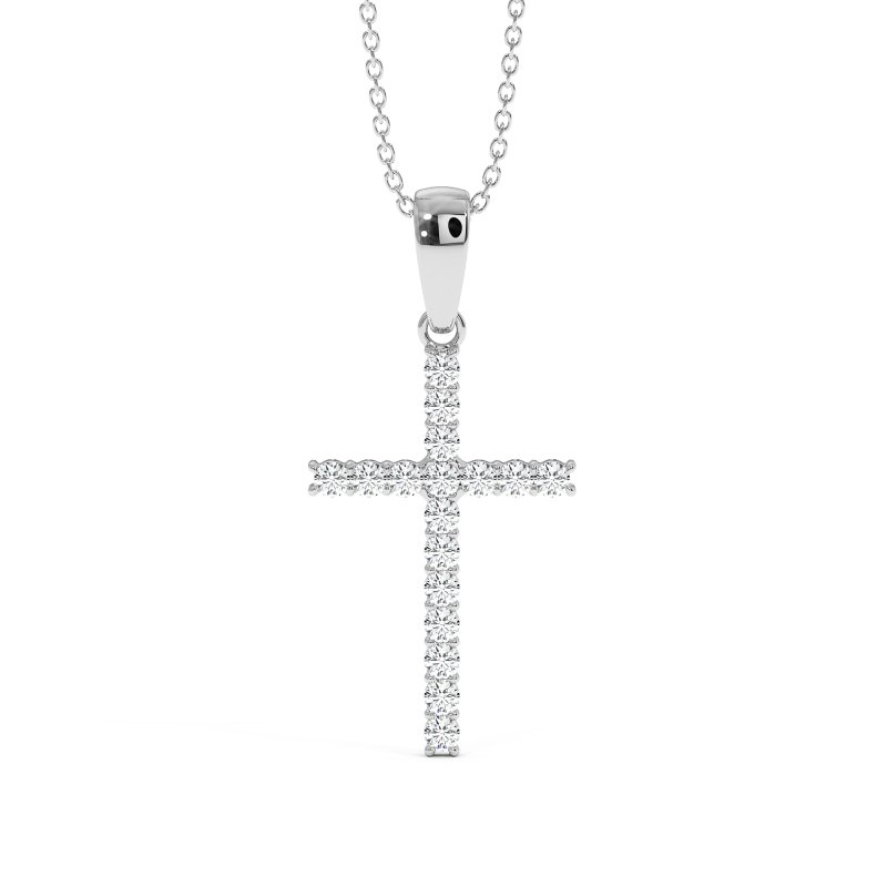 18K White Gold Mary Pendant