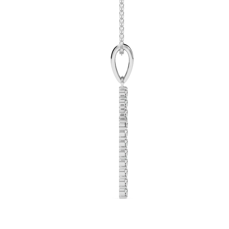 18K White Gold Mary Pendant
