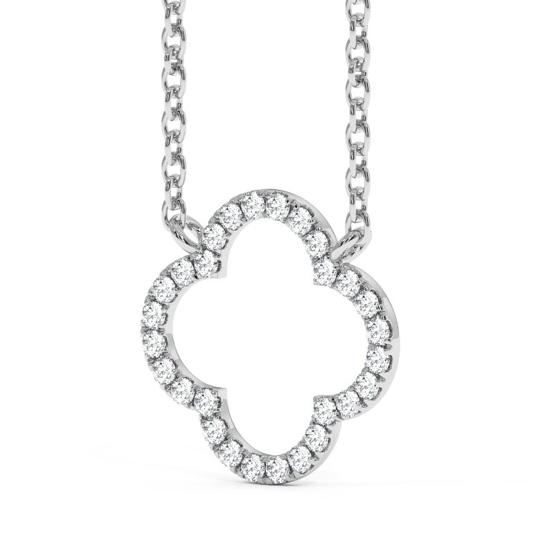 18K White Gold Lucky Pendant