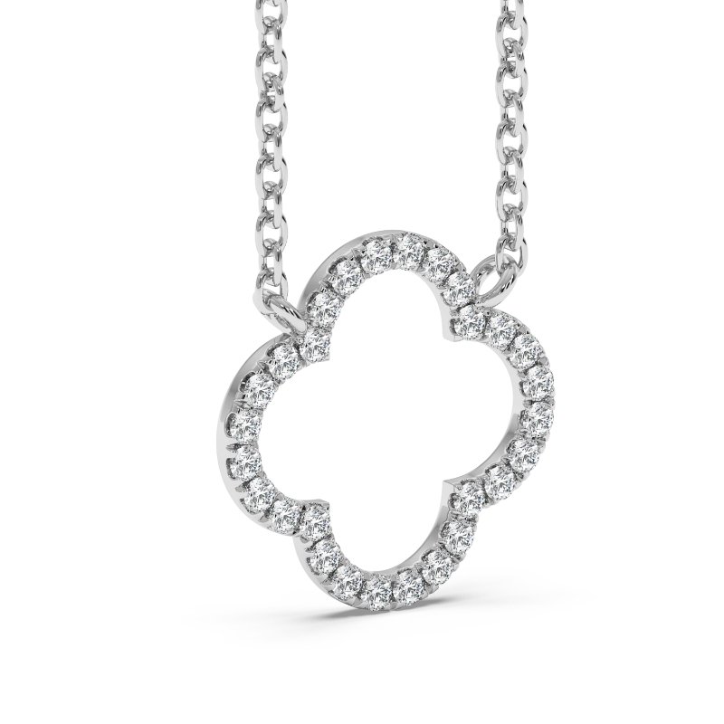 18K White Gold Lucky Pendant