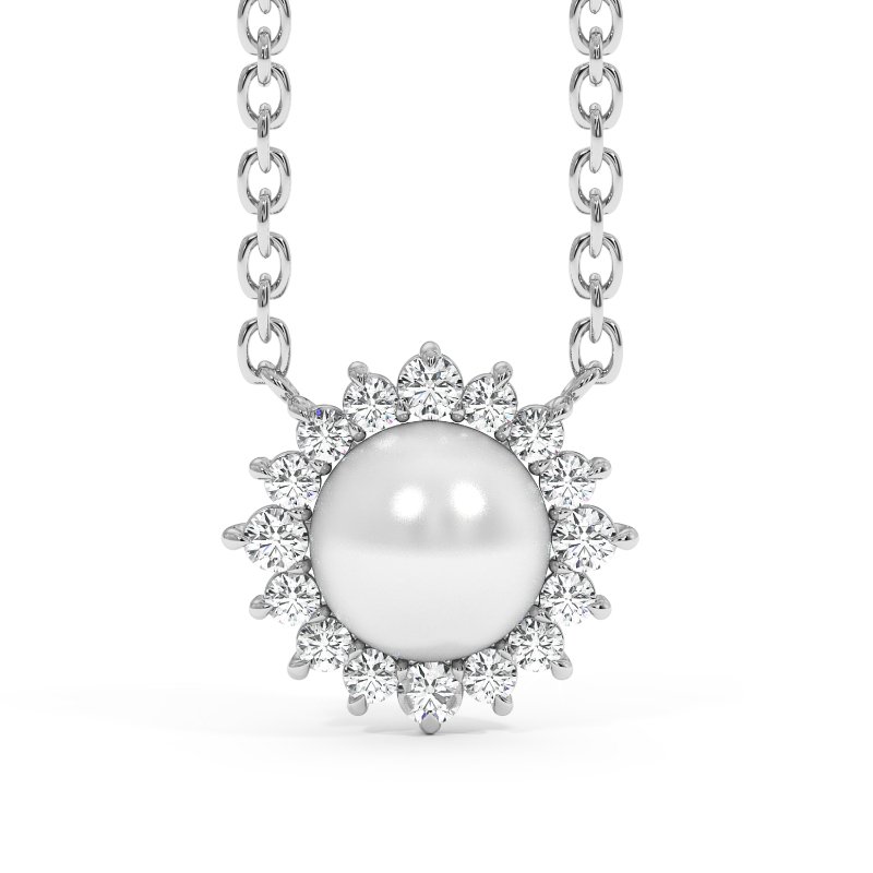 18K White Gold Summer Pendant