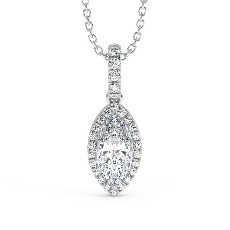 18K White Gold London Pendant