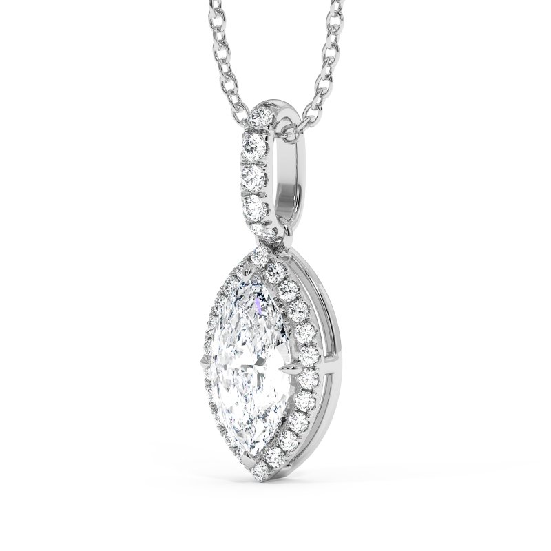 18K White Gold London Pendant