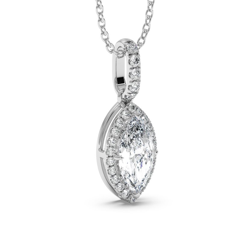 18K White Gold London Pendant