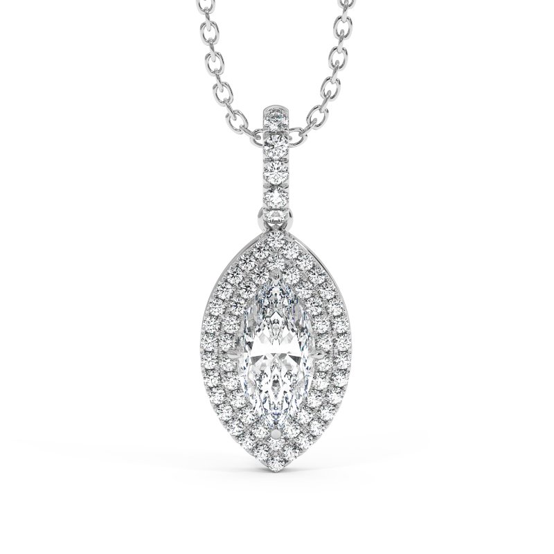 18K White Gold Aspen Pendant