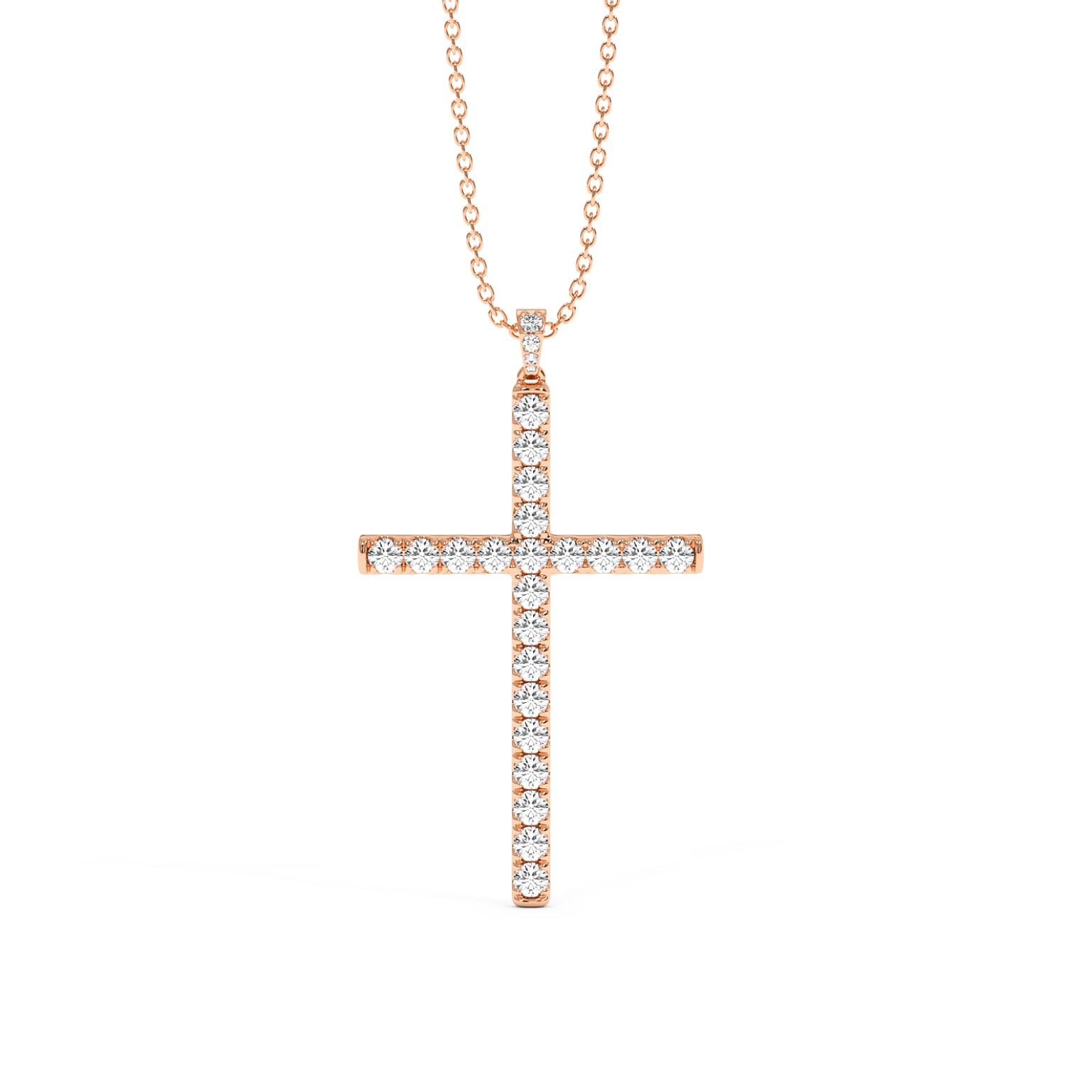 18K Rose Gold Cross Pendant