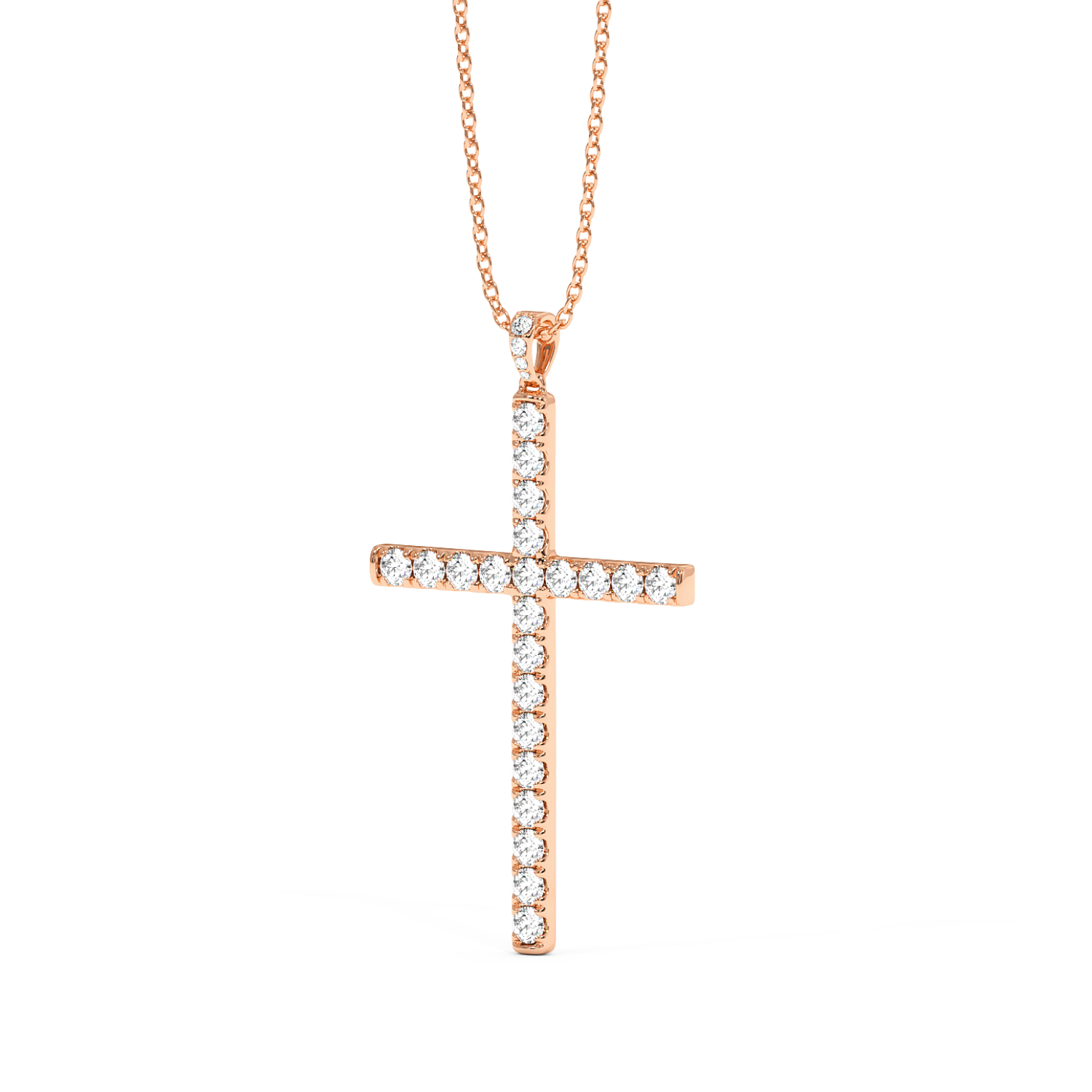 18K Rose Gold Cross Pendant
