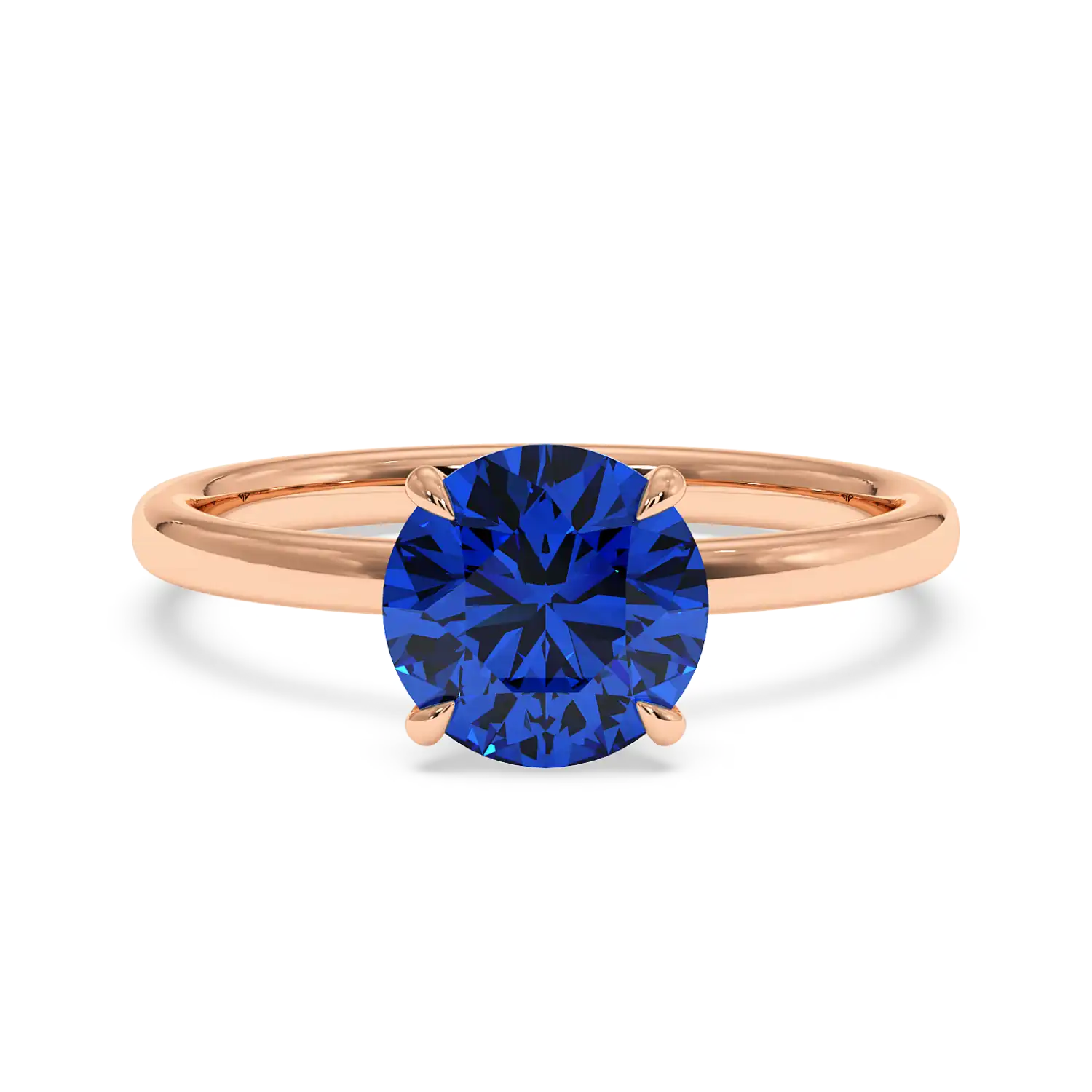 18K White Gold Angie Plain Shank Hidden Halo Engagement Ring