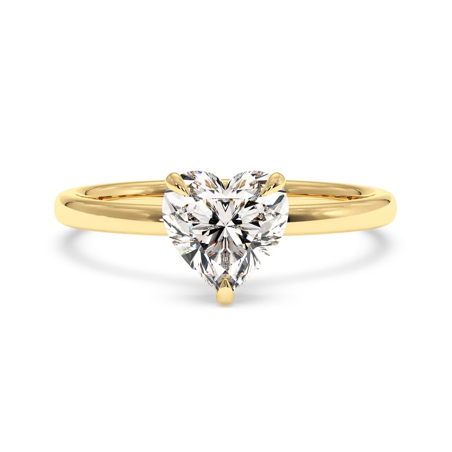 18K White Gold Angie Plain Shank Hidden Halo Engagement Ring