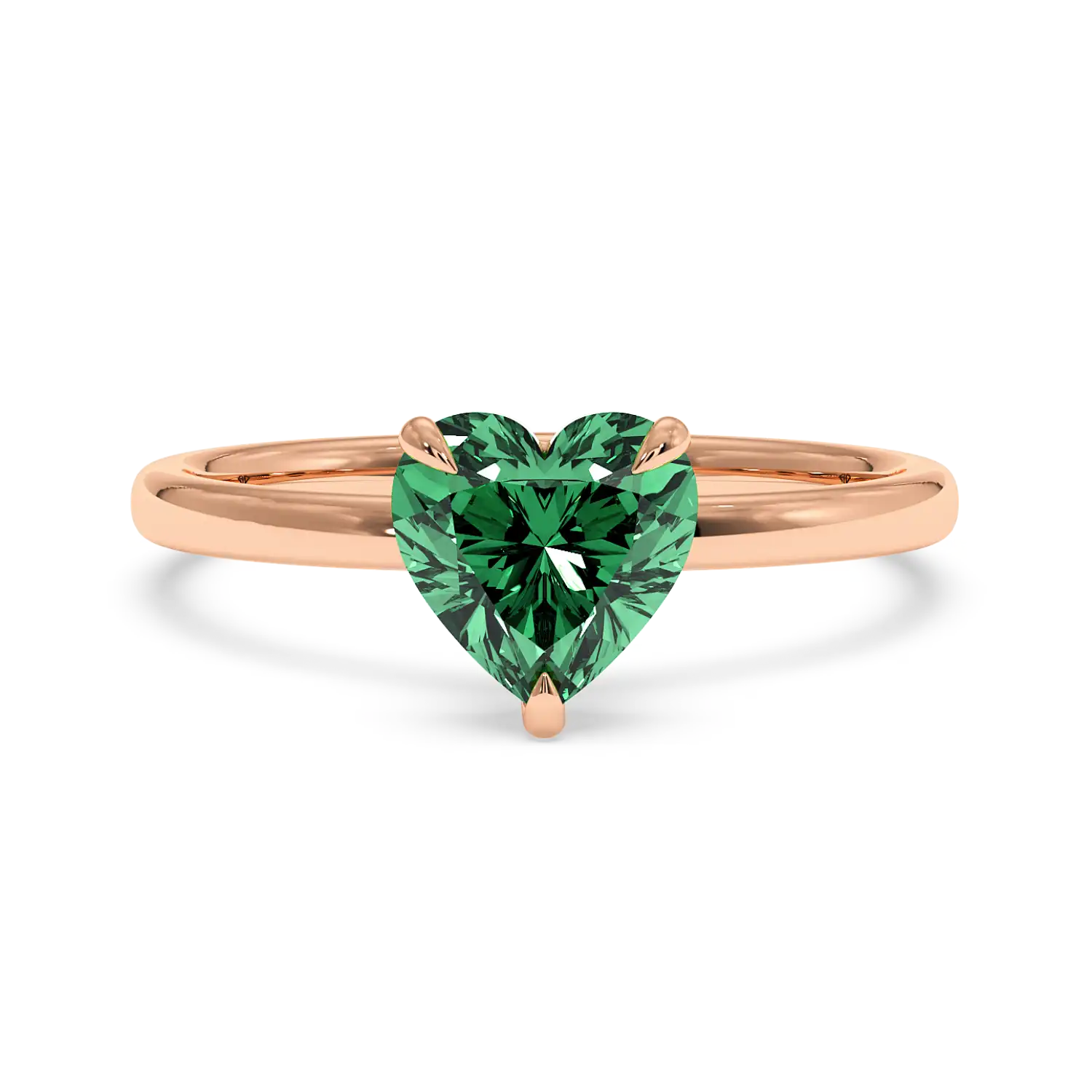 18K Rose Gold Angie Plain Shank Hidden Halo Engagement Ring