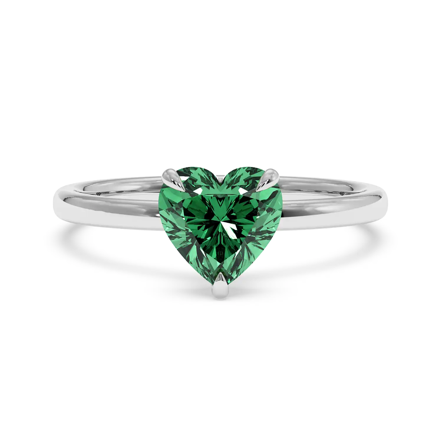 18K White Gold Angie Plain Shank Hidden Halo Engagement Ring