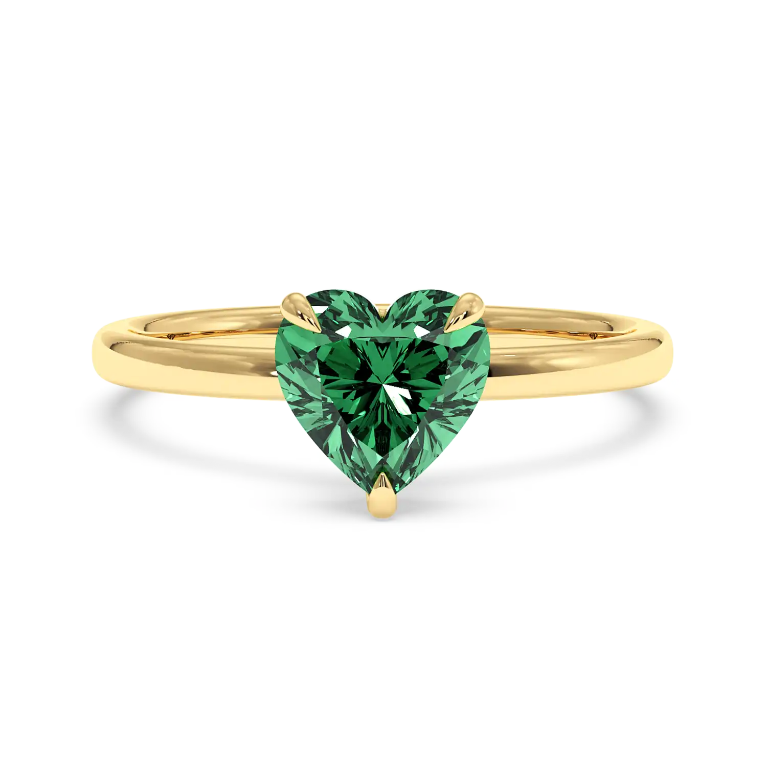 18K Yellow Gold Angie Plain Shank Hidden Halo Engagement Ring