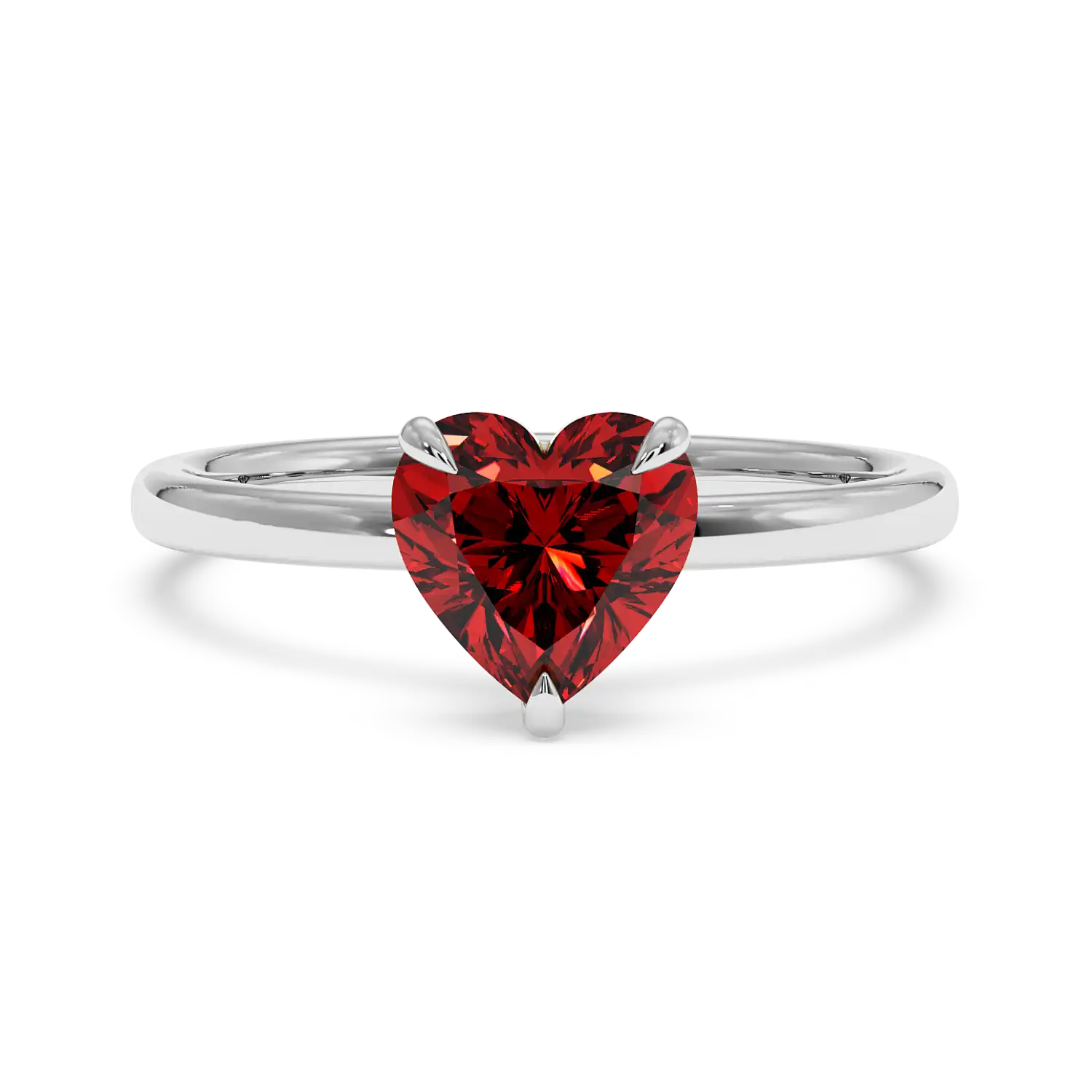 18K White Gold Angie Plain Shank Hidden Halo Engagement Ring