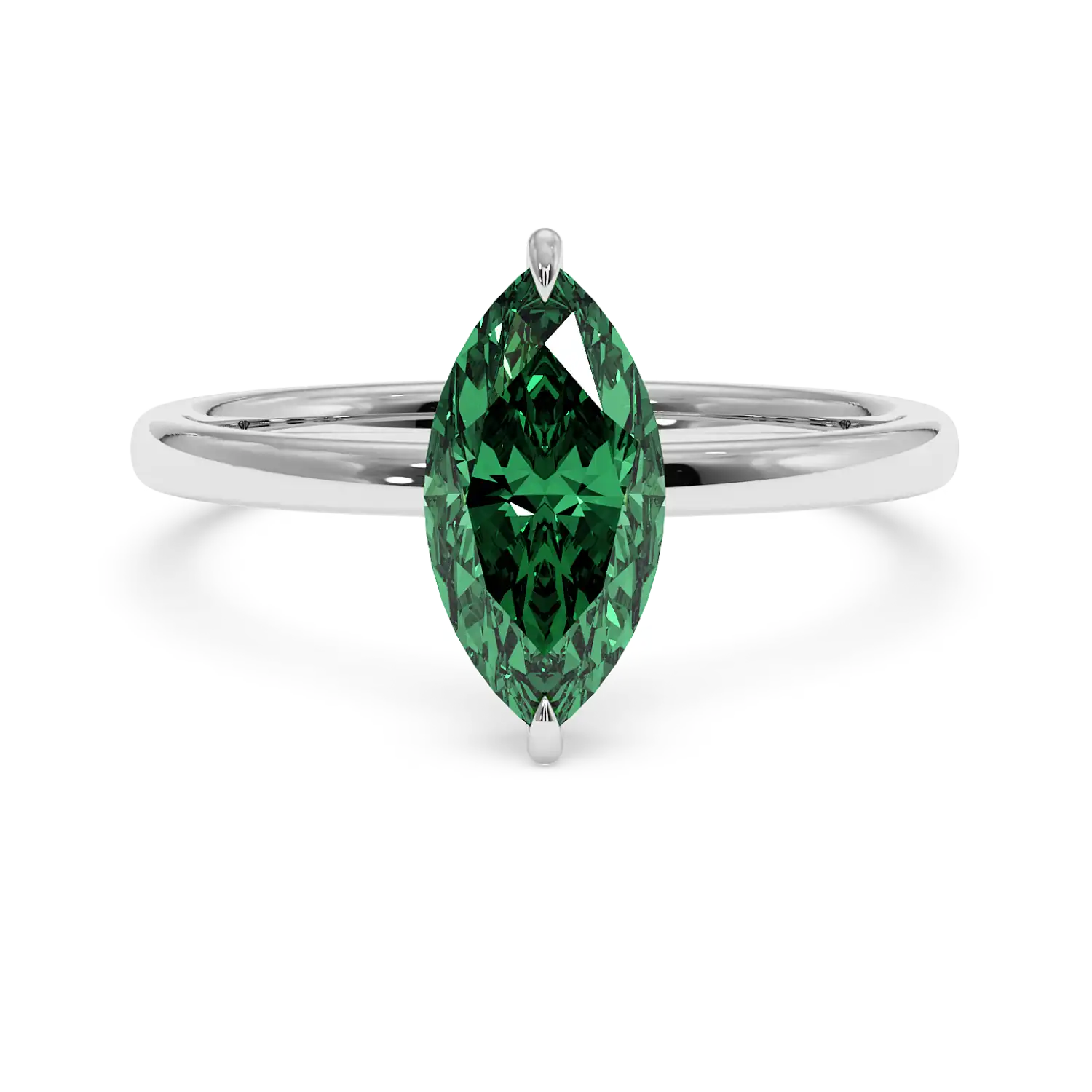 Platinum Angie Plain Shank Hidden Halo Engagement Ring