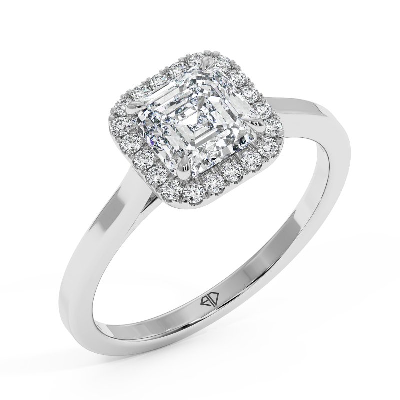 18K White Gold Layla Halo Diamond Engagement Ring