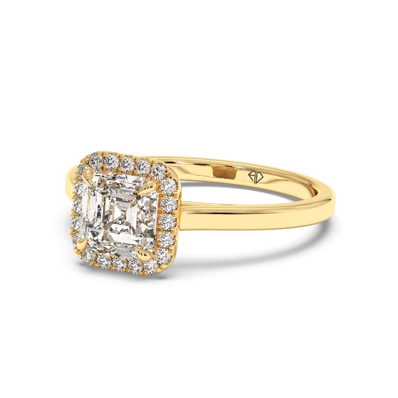 18K Yellow Gold Layla Halo Diamond Engagement Ring