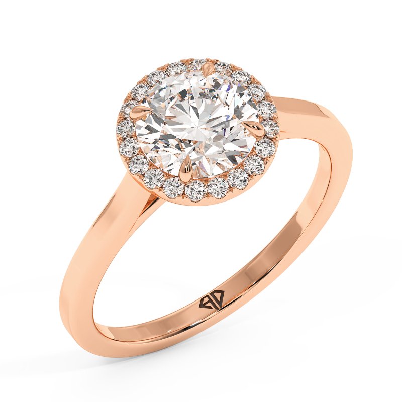 18K Rose Gold Layla Halo Diamond Engagement Ring