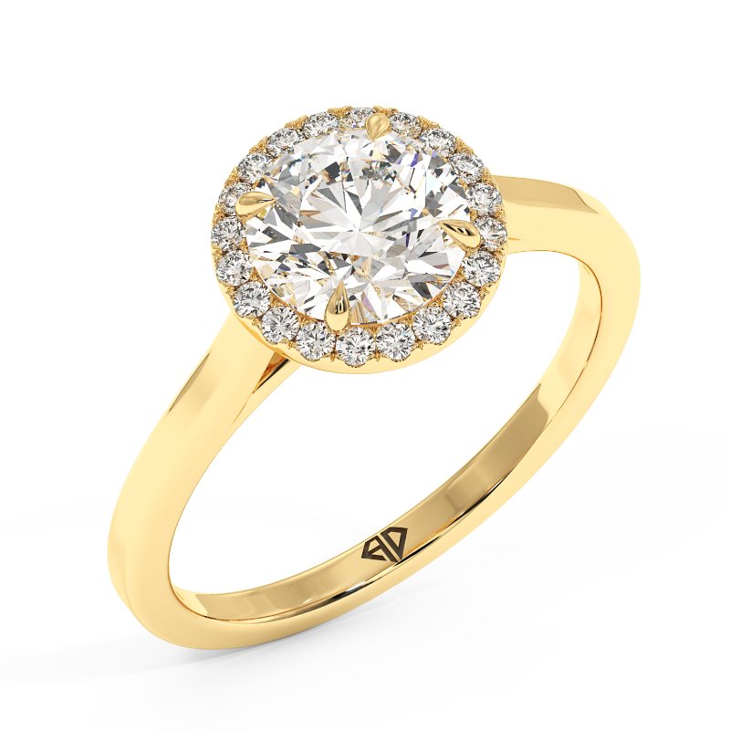18K Yellow Gold Layla Halo Diamond Engagement Ring