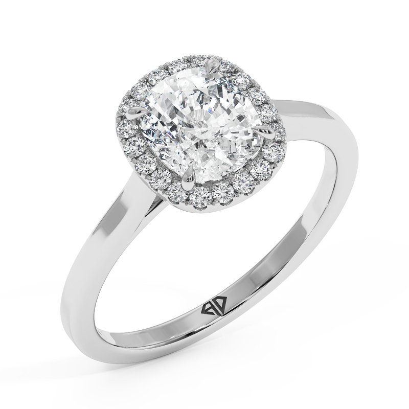 18K White Gold Layla Halo Diamond Engagement Ring