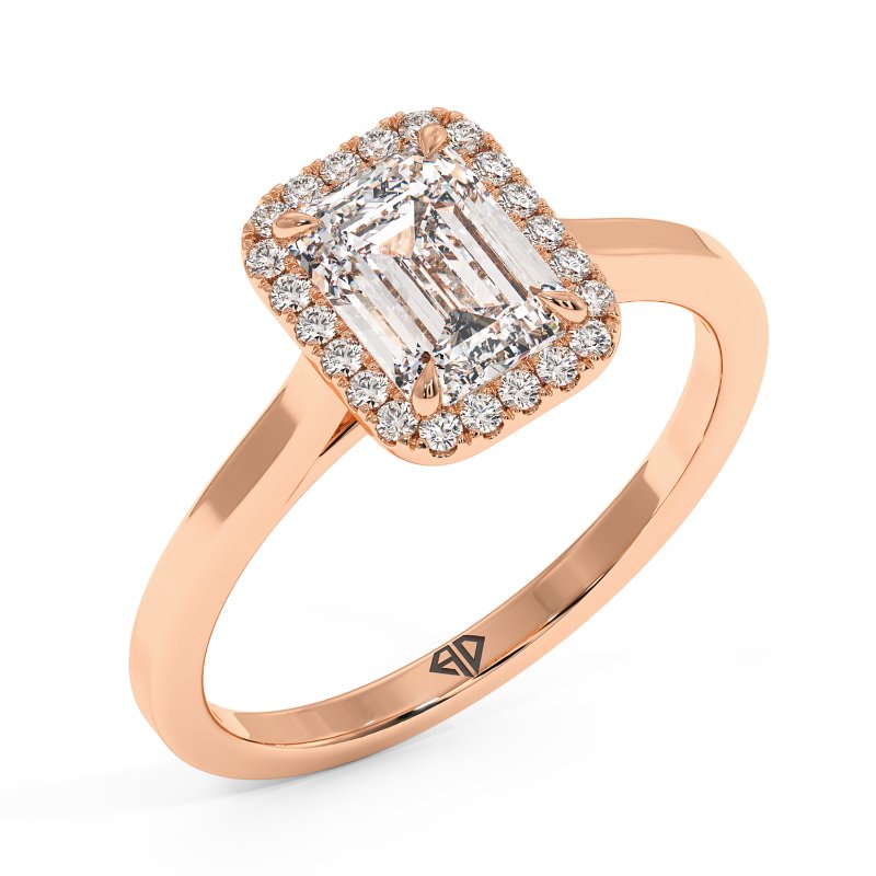 18K Rose Gold Layla Halo Diamond Engagement Ring