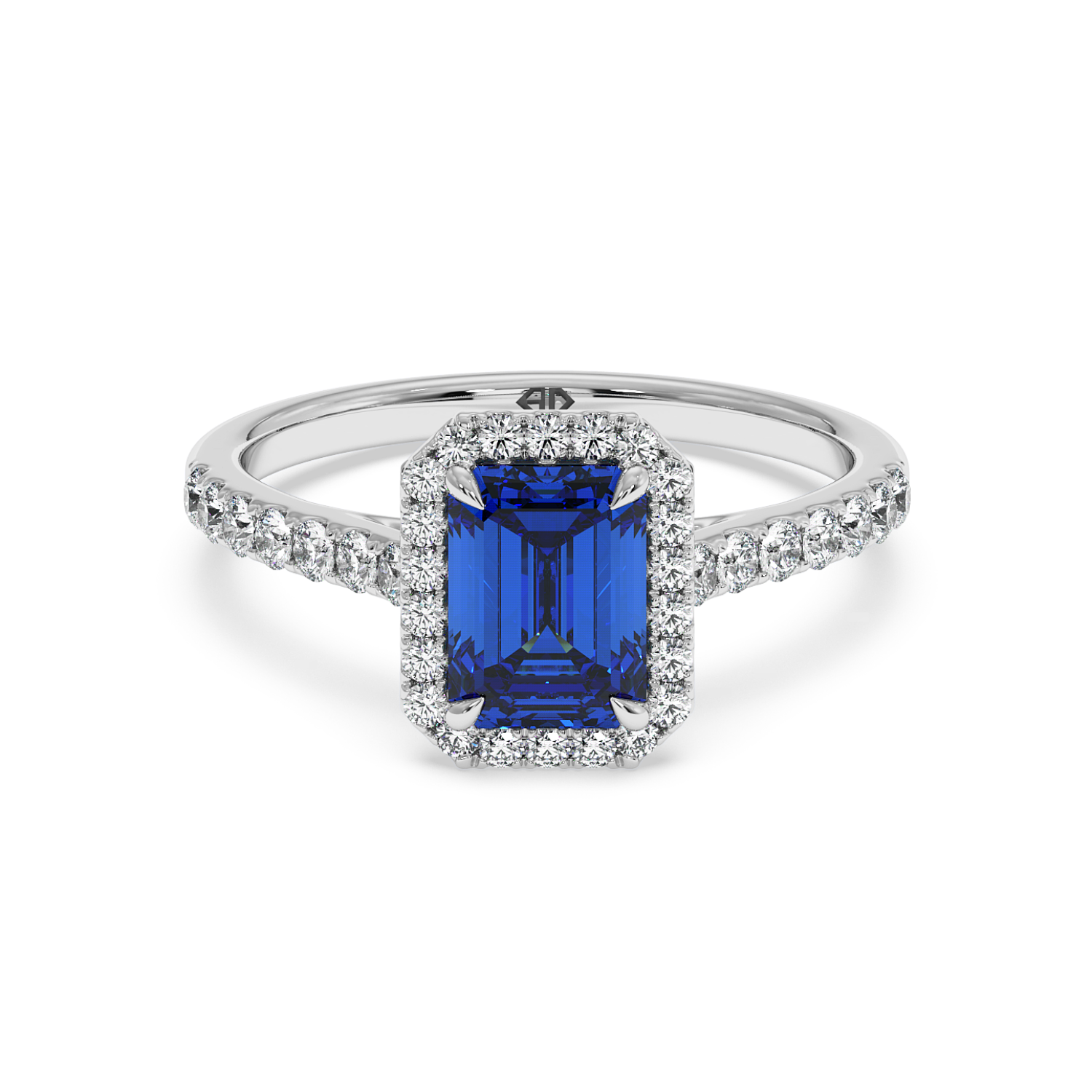 Platinum Marilyn Diamond Shoulder Hidden Halo Halo Diamond Engagement Ring