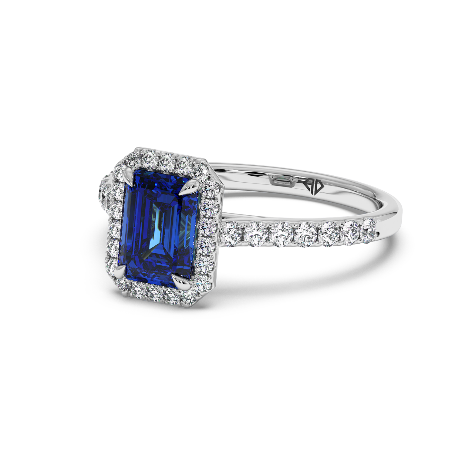 Platinum Marilyn Diamond Shoulder Hidden Halo Halo Diamond Engagement Ring