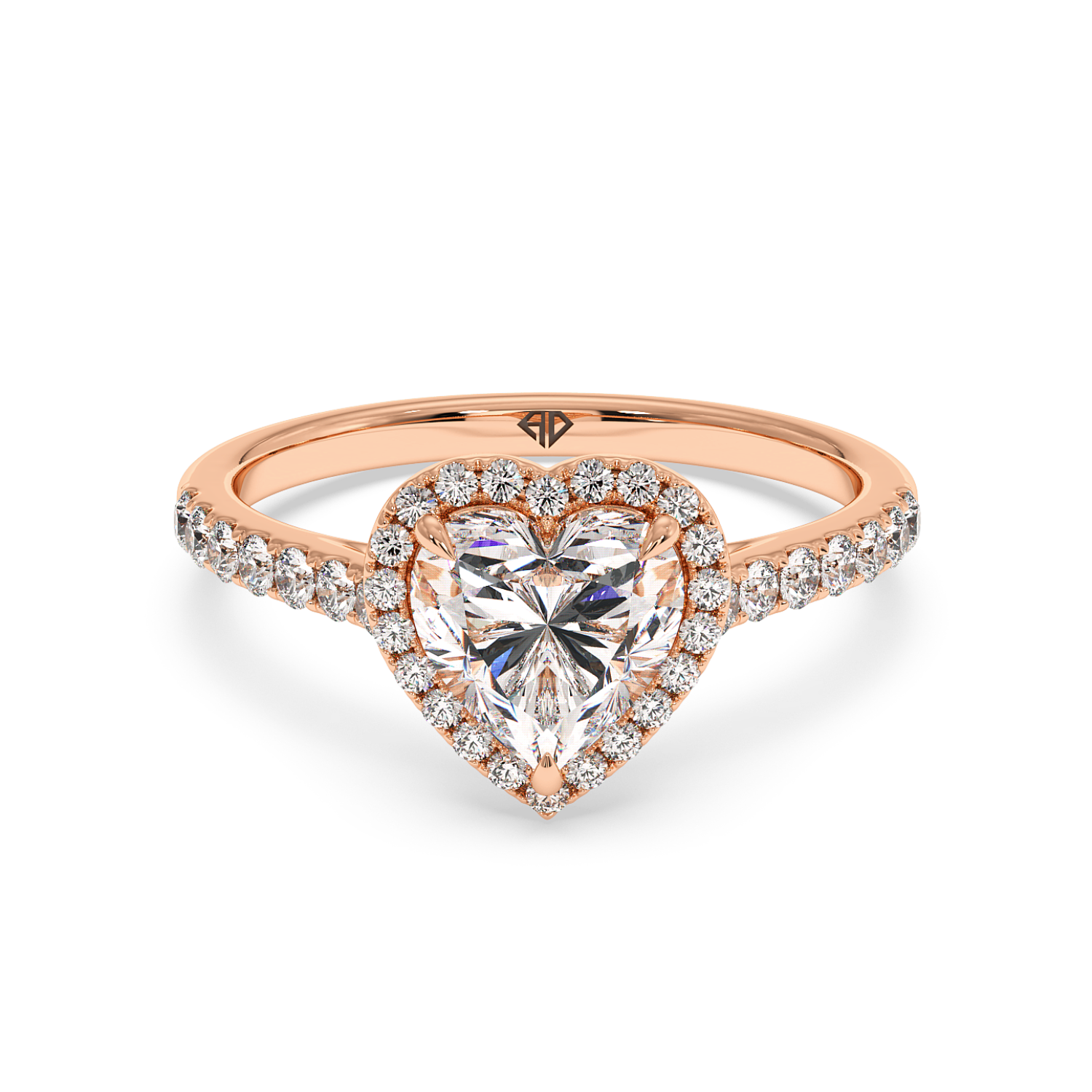 18K White Gold Marilyn Diamond Shoulder Hidden Halo Engagement Ring