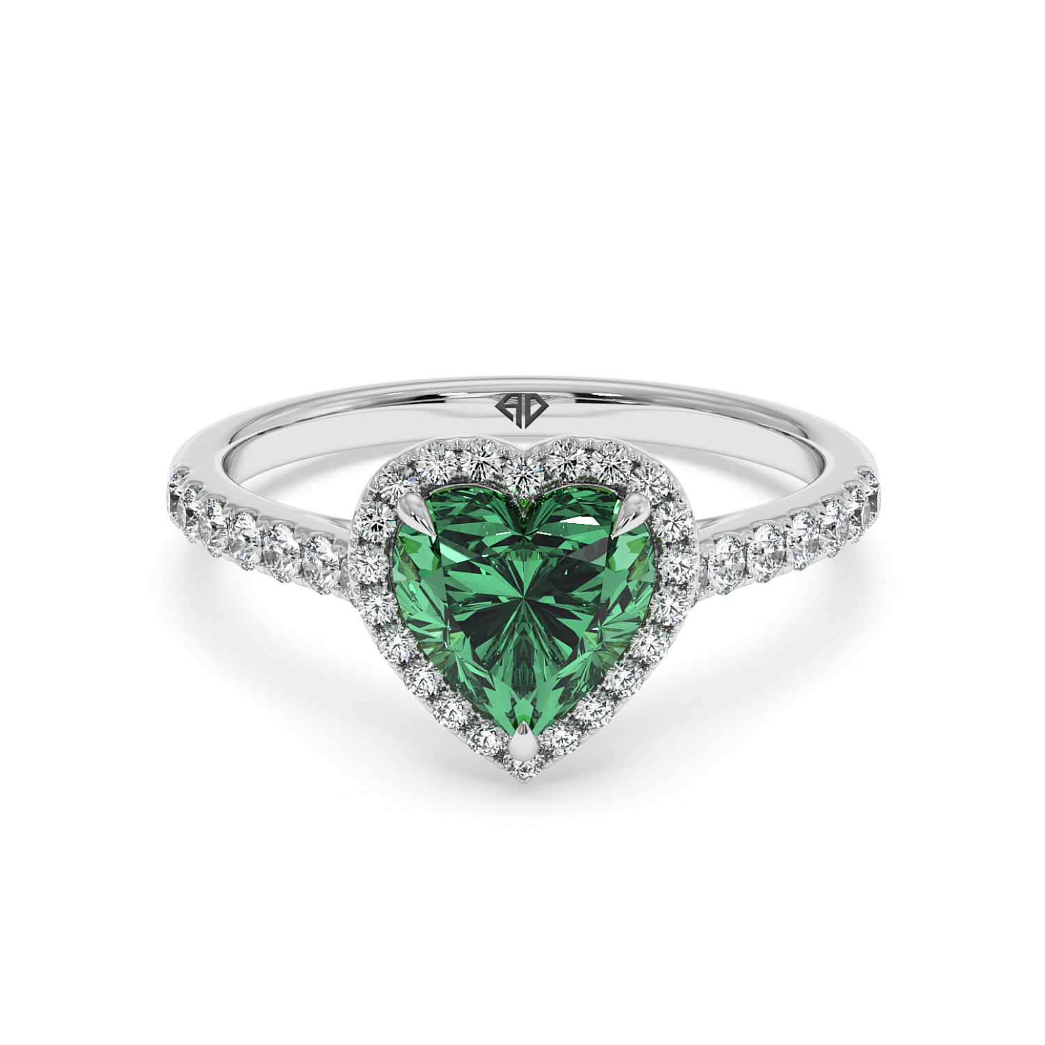 18K White Gold Marilyn Diamond Shoulder Hidden Halo Engagement Ring