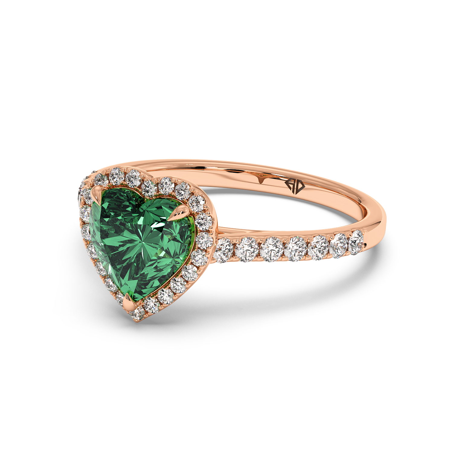 18K Rose Gold Marilyn Diamond Shoulder Hidden Halo Engagement Ring