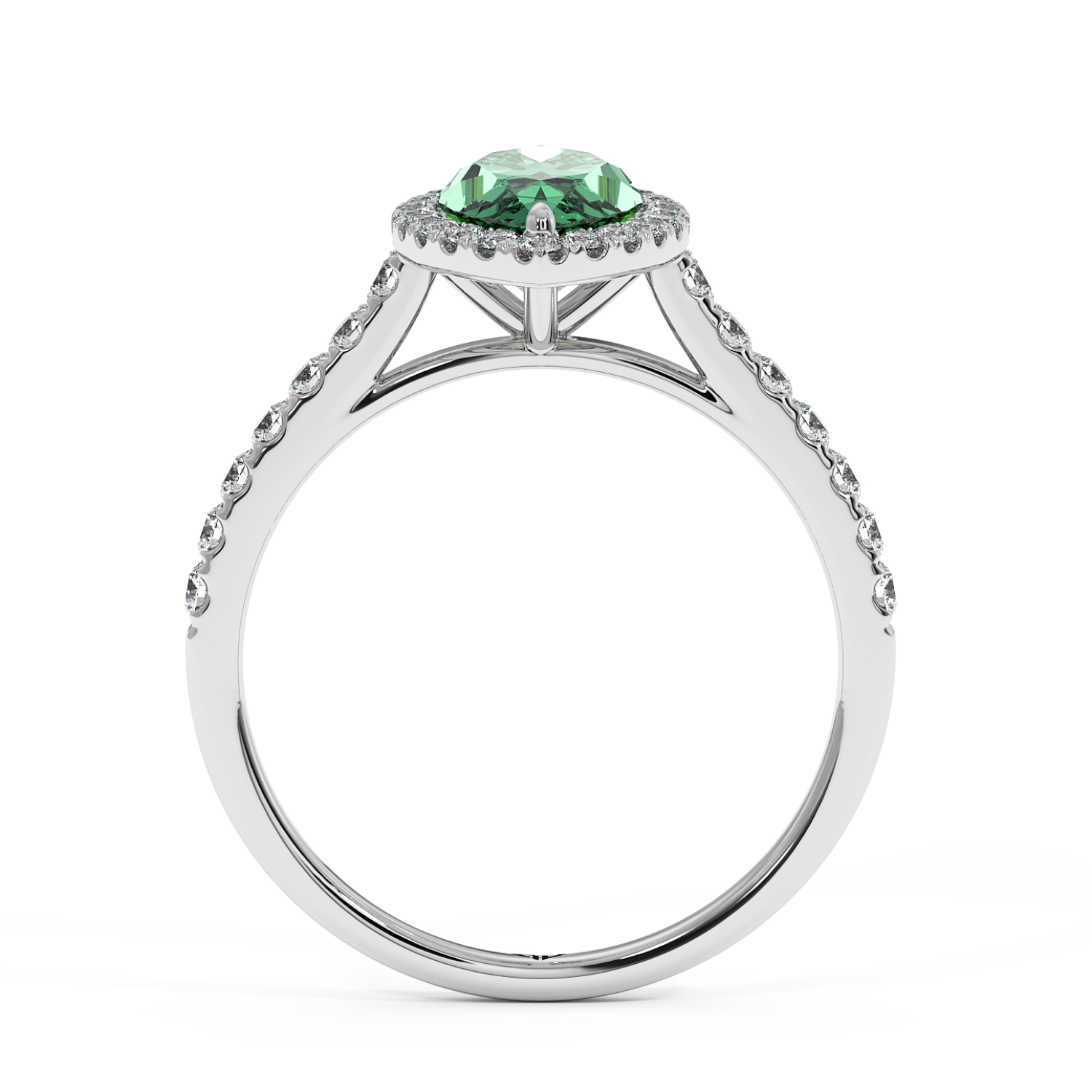 Platinum Marilyn Diamond Shoulder Hidden Halo Engagement Ring