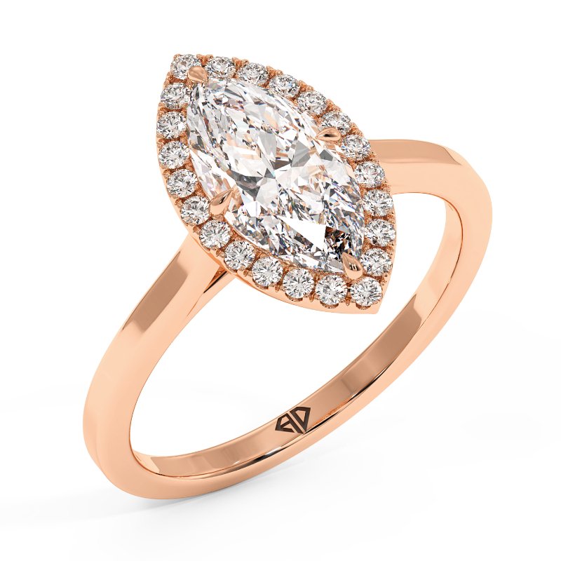 18K Rose Gold Layla Halo Diamond Engagement Ring