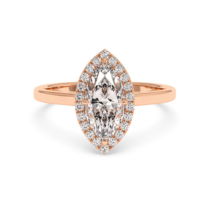 18K Rose Gold Layla Halo Diamond Engagement Ring