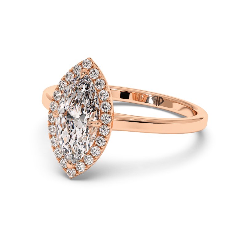 18K Rose Gold Layla Halo Diamond Engagement Ring