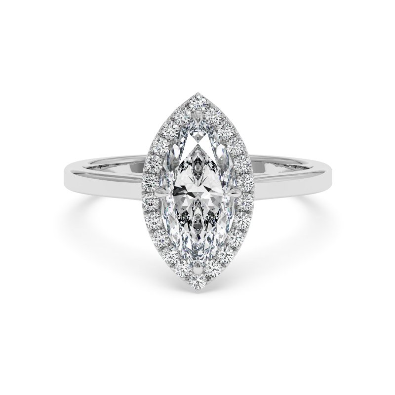 18K White Gold Layla Halo Diamond Engagement Ring