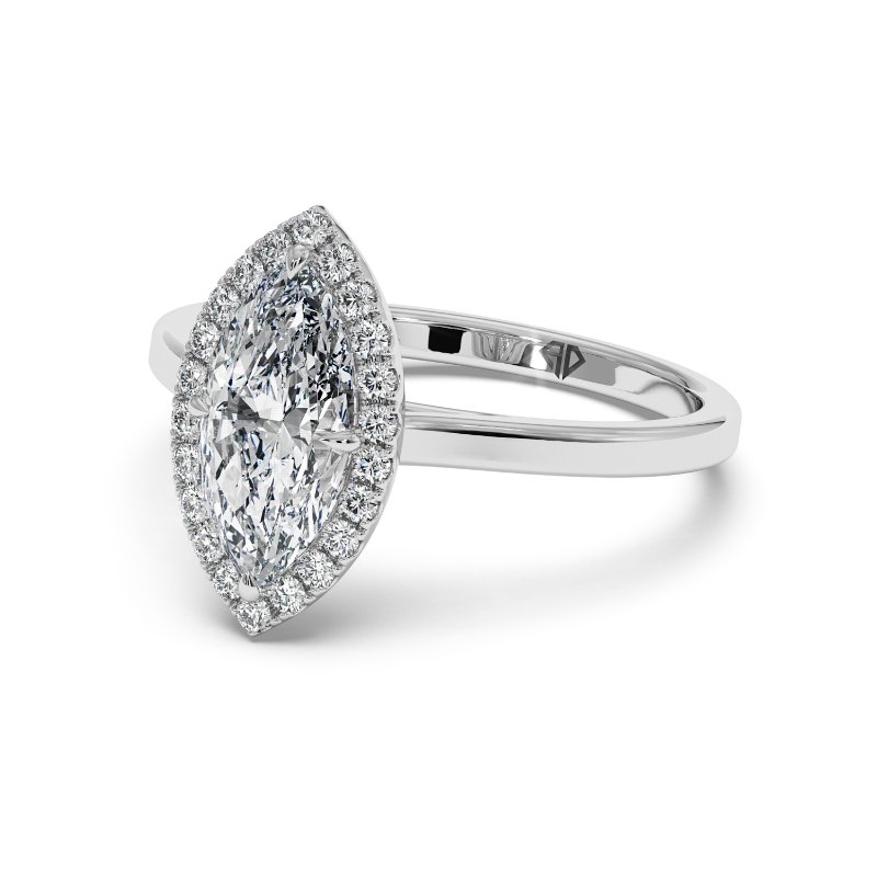 18K White Gold Layla Halo Diamond Engagement Ring